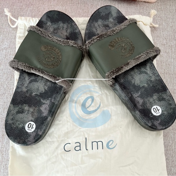 Johnny Was Calme slides Olive green space camo tie dye - Picture 1 of 3